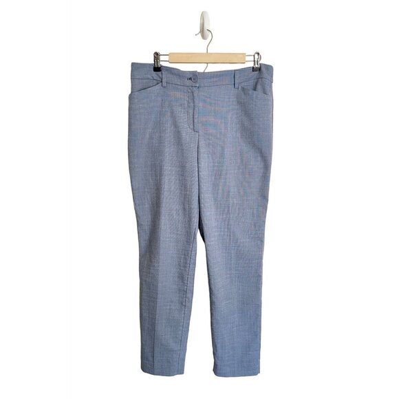 Talbots Curvy Fit Ankle Pants Size 12 Light Blue Linen Blend Womens Trousers - Picture 1 of 3